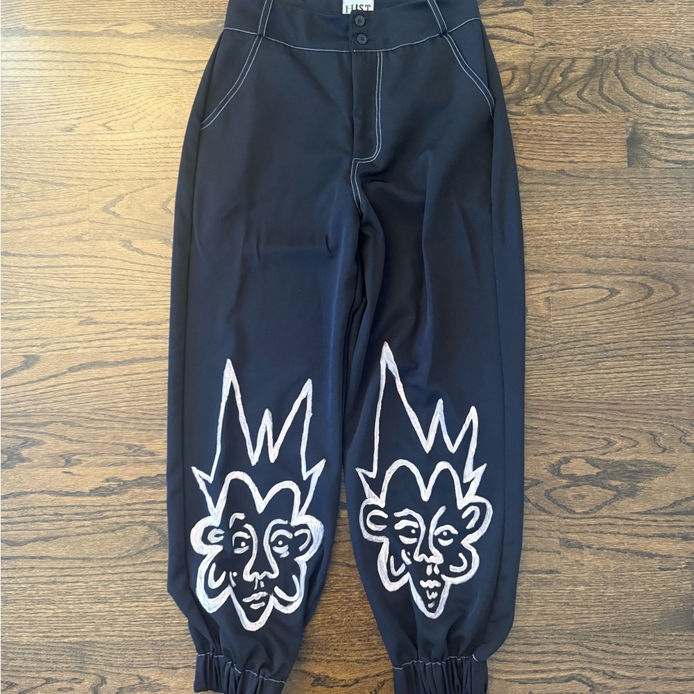 Black and white custom HIST trousers #trousers